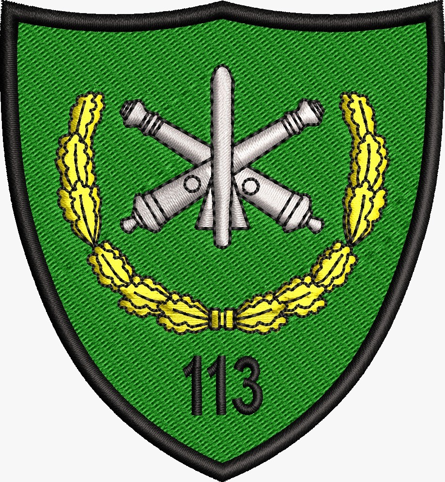 ECUSON / EMBLEMA - BATALIONUL 113 ARTILERIE BARAGANUL – ecuson camuflaj padure